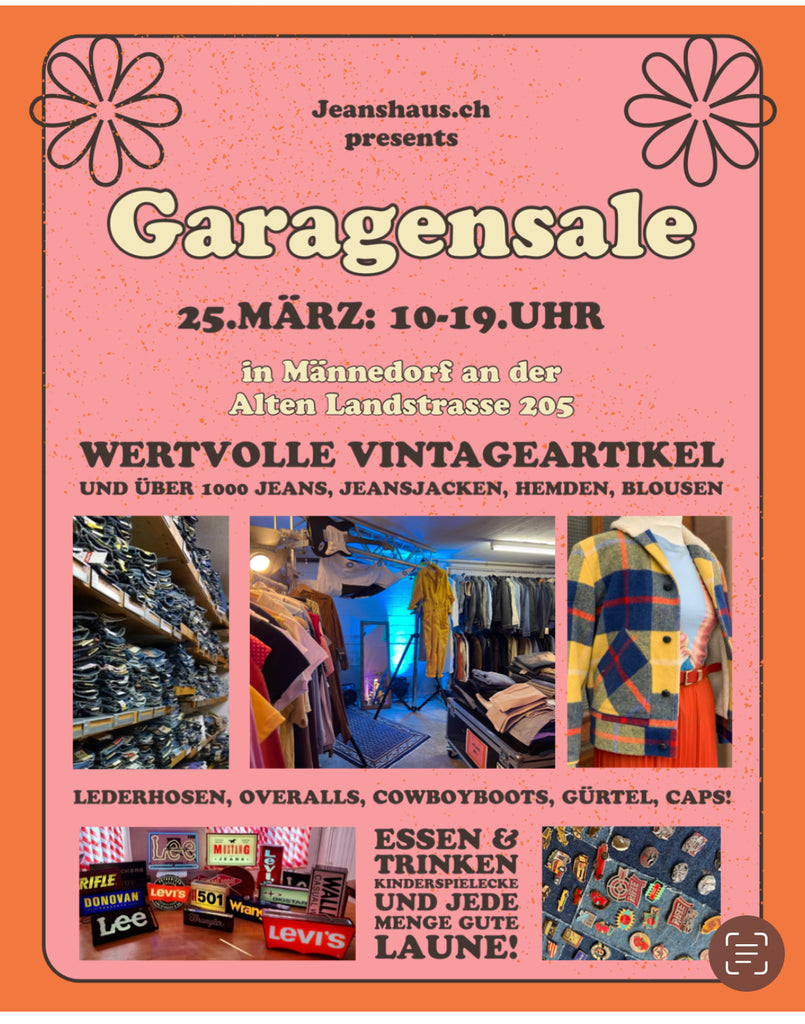 Die neusten Modetrends und unser mega Event: Garagensale mit Vintagejeans aus den 80ern!