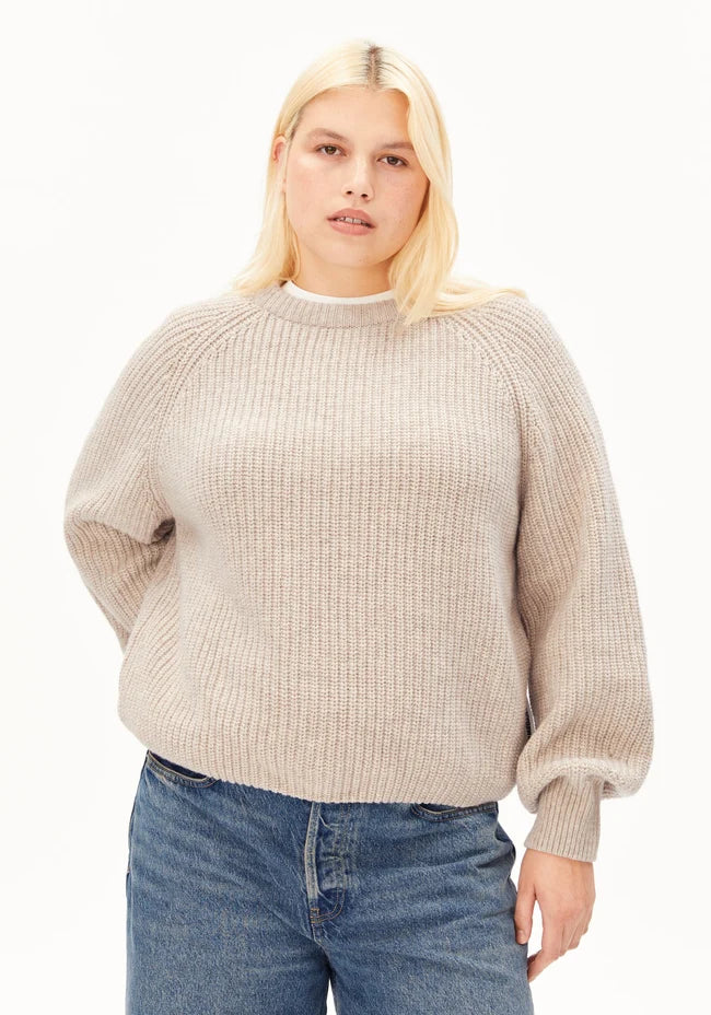 ARMEDANGELS RIB KNIT SWEATER Honey Melange