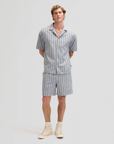 LEE CLEAN RESORT SHIRT Mood Indigo Natural Stripes