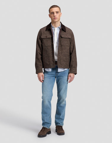 LEE CORD COLLAR MIX OVERSHIRT Chocolate Torte