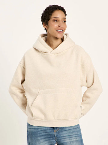 LANIUS KAPUZENSWEATSHIRT GOTS Cream Melange