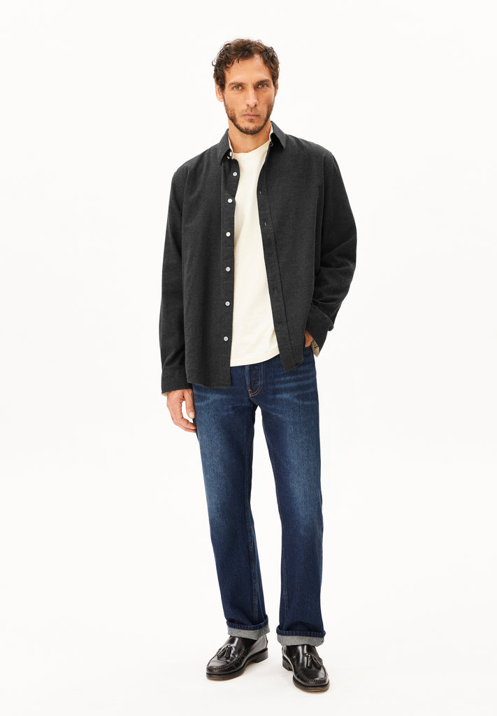 ARMEDANGELS ARAAMO FLANNEL SHIRT Anthrazit Melange