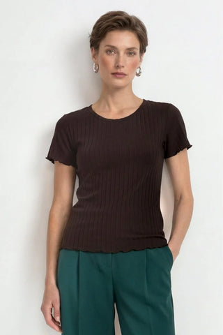 RICH&ROYAL 2608 EV RIB SHIRT Chocolate Torte