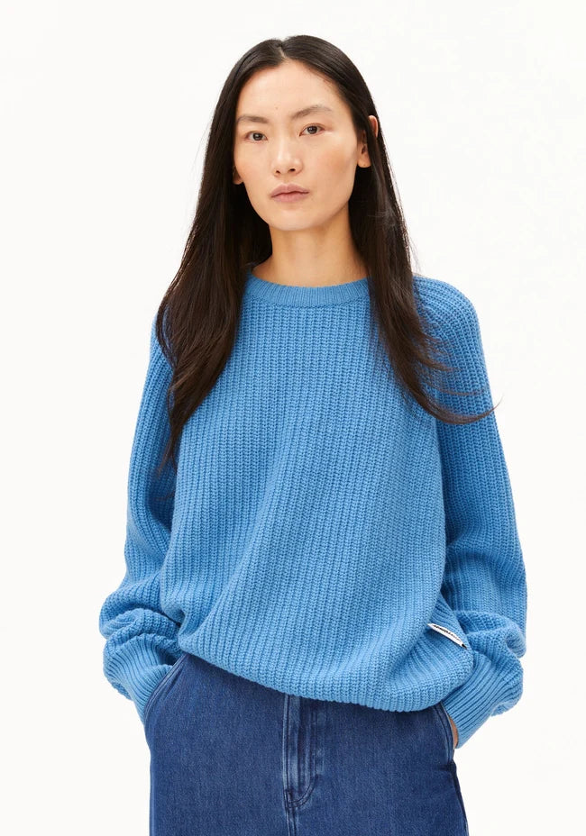 ARMEDANGELS RIB KNIT SWEATER Skylight
