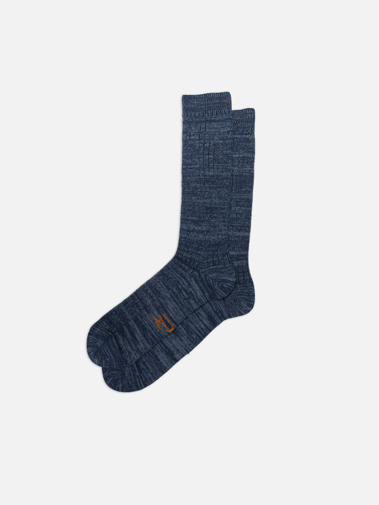 NUDIE JEANS RASMUSSON MENS RIB SOCK Dark Blue