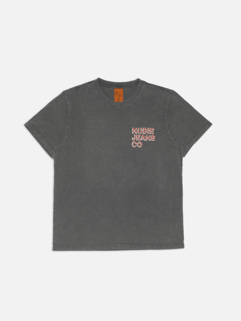NUDIE JEANS ROY T-SHIRT LIFE TRACKS II Antracite