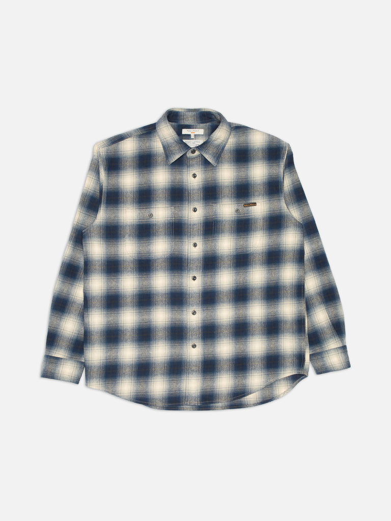 NUDIE JEANS JULIAN WORKER SHIRT Checked Blue