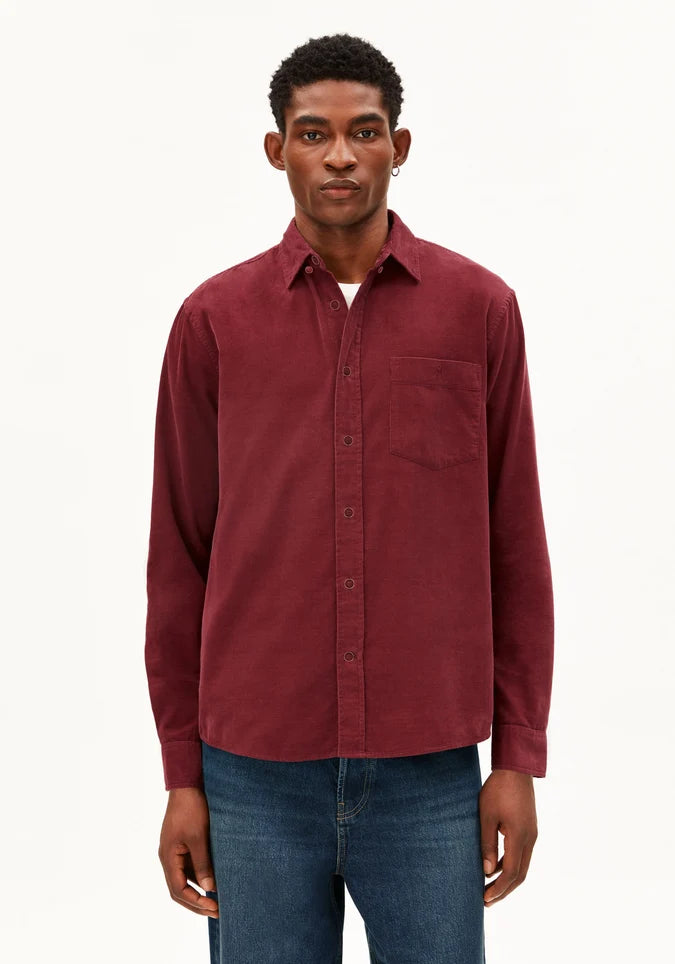 ARMEDANGELS CORDUROY LONGSLEEVE SHIRT Velvet Red