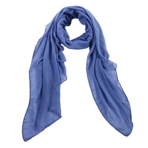 Schal aus Viskose Jeansblau Uni