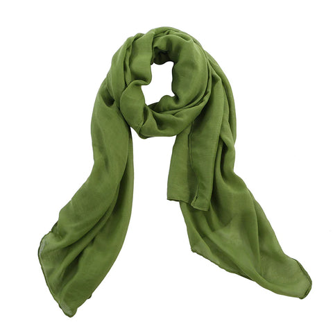 Schal aus Viskose Grün Uni