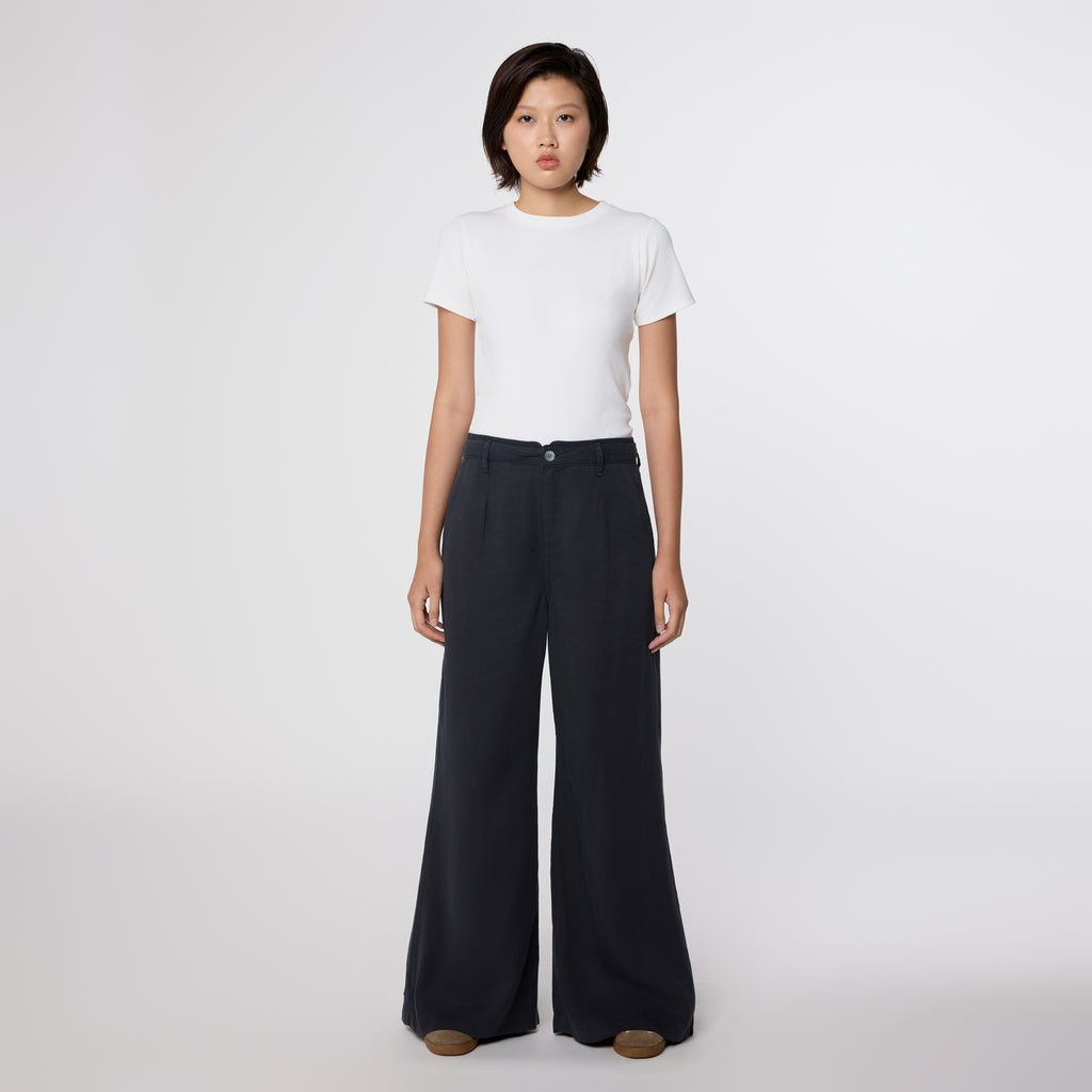 DAWN DENIM BLAZE SUPER WIDE LEG - TENCEL Dark Navy