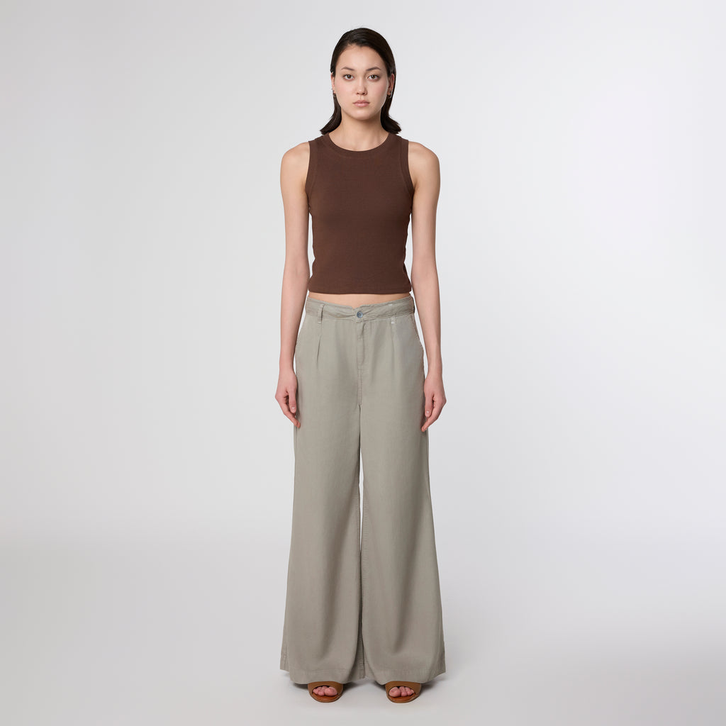 DAWN DENIM BLAZE SUPER WIDE LEG - TENCEL Rock Olive