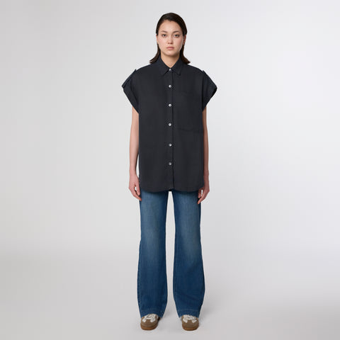 DAWN DENIM AIR - OVERSIZE SHIRT - TENCEL Dark Navy