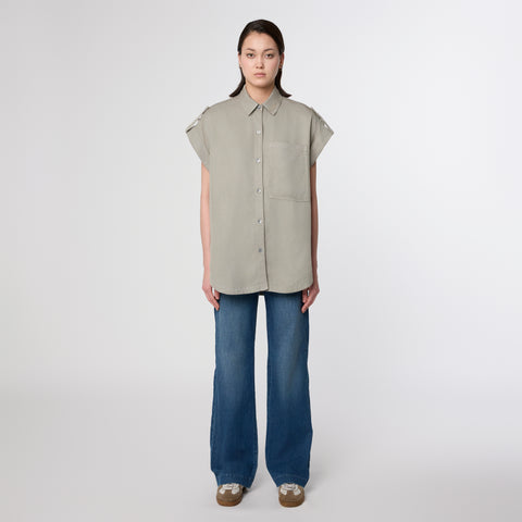 DAWN DENIM AIR - OVERSIZE SHIRT - TENCEL Rock Olive