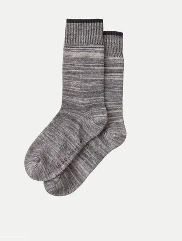 NUDIE JEANS RASMUSSON MENS RIB SOCK Dark Grey