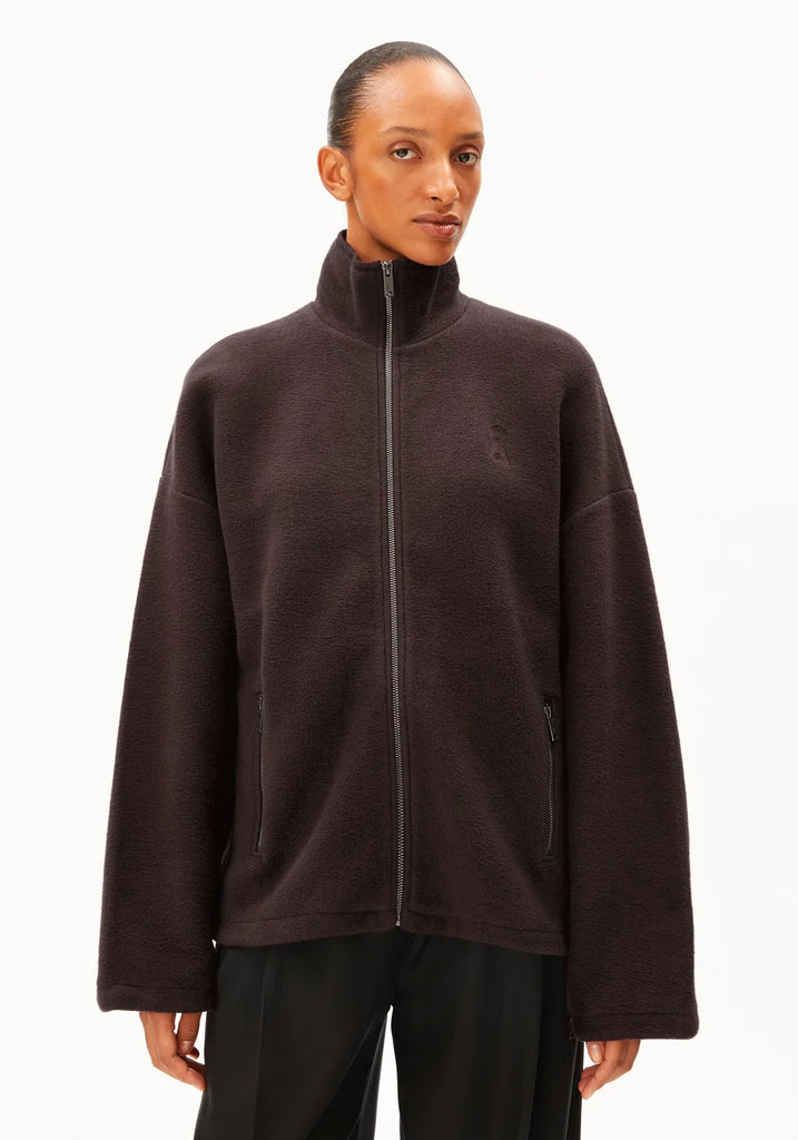 ARMEDANGELS COTTON FLEECE JACKET Claystone