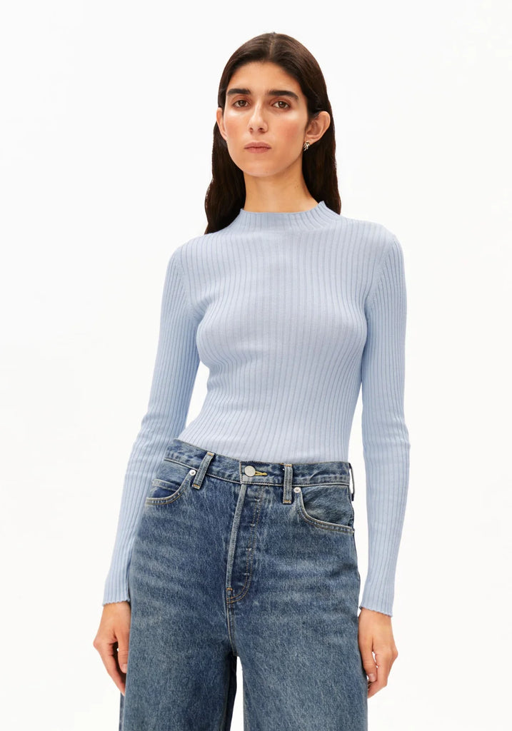 ARMEDANGELS ALAANIA KNIT SWEATER Mistblue
