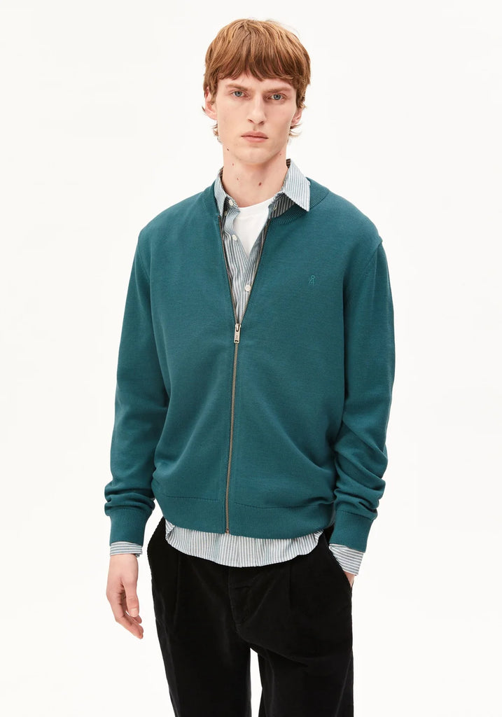 ARMEDANGELS AGAAMON KNIT JACKE Petrol velvet