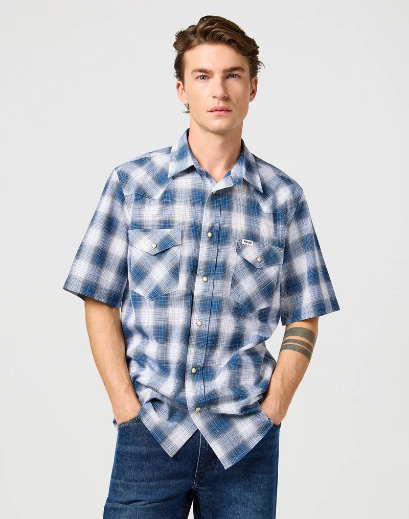 WRANGLER SS WESTERN SHIRT Blue Shadow