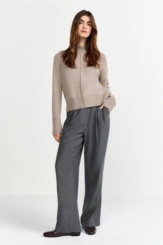 RICH&ROYAL PULLOVER MIT ZIERNAHT Caffee Latte