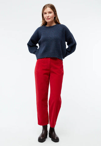 GIVN BERLIN Cropped Strickpullover GBJELLA aus recyceltem Wollgemisch - Dark Blue