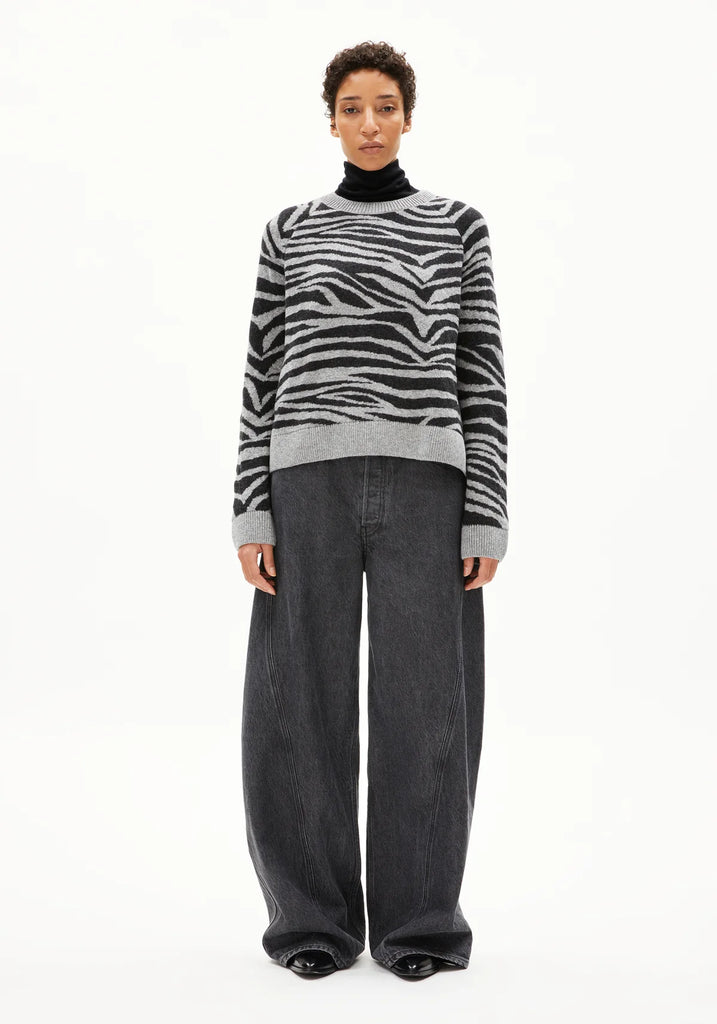 ARMEDANGELS LILIRIAA ZEBRARAA Silver Melange - Steel Melange