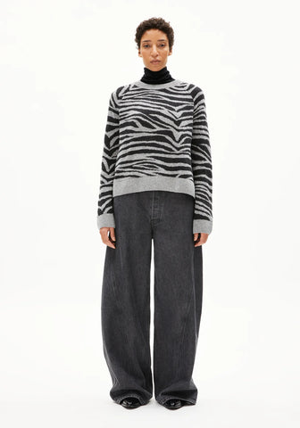 ARMEDANGELS LILIRIAA ZEBRARAA Silver Melange - Steel Melange