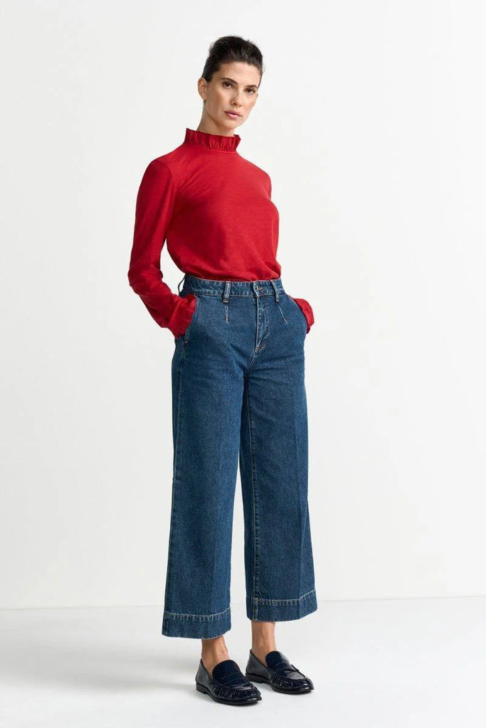 RICH&ROYAL LONGSLEEVE MIT RÜSCHENKRAGEN holiday red