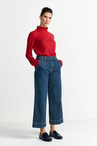 RICH&ROYAL LONGSLEEVE MIT RÜSCHENKRAGEN holiday red