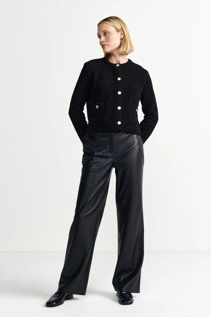 RICH&ROYAL KURZE STRICKJACKE MIT KNÖPFEN Black