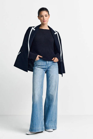 RICH&ROYAL RIPPSTRICKPULLOVER MIT CREWNECK Midnight Blue