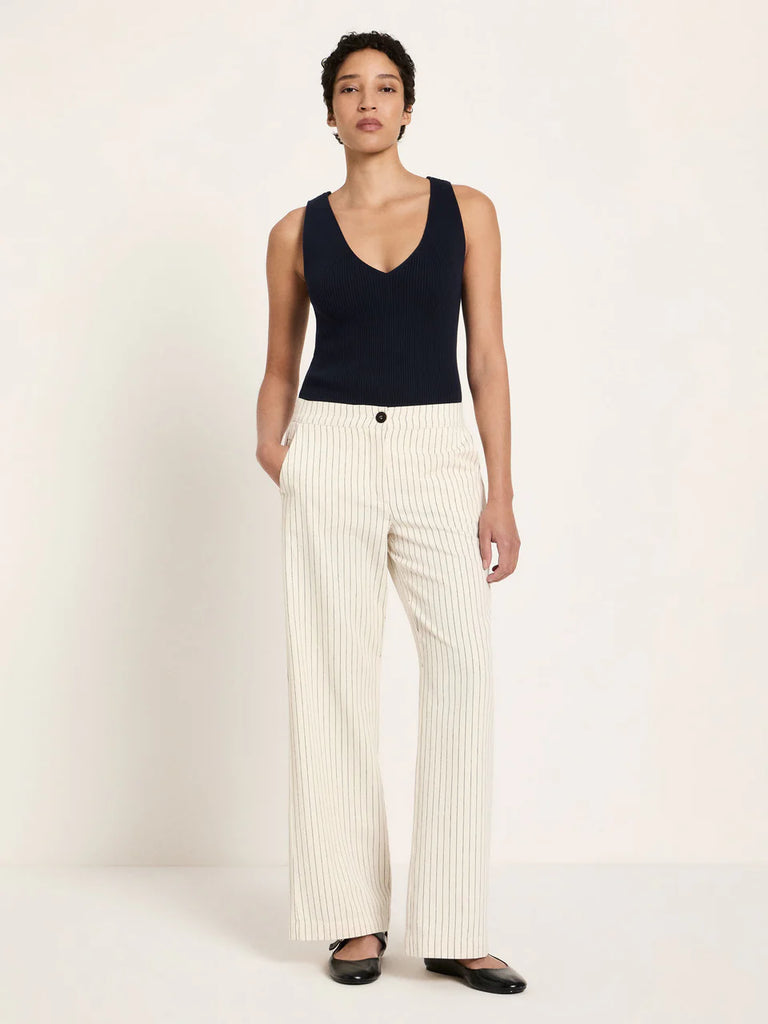 LANIUS STREIFEN-MARLENEHOSE GOTS White / Black