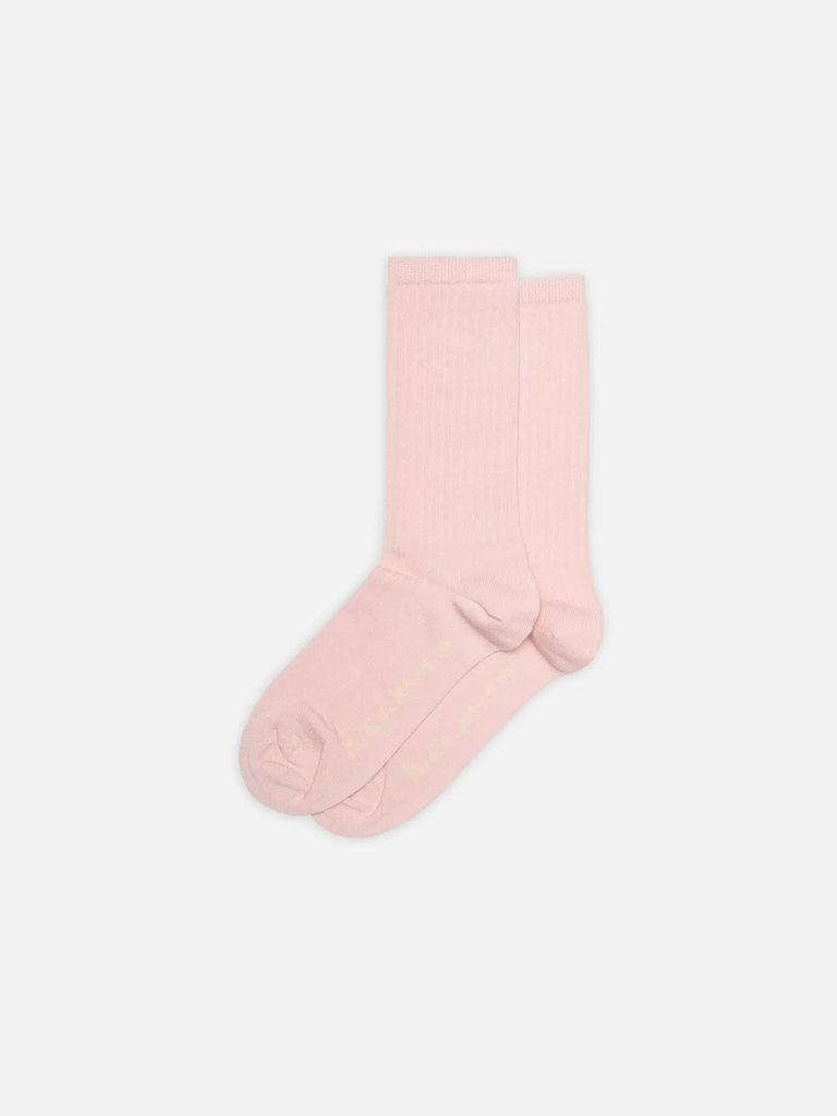 NUDIE JEANS WOMEN COTTON RIBBED SOCKEN Pink