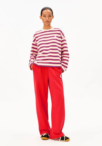 ARMEDANGELS FRANKAA BOLD SWEAT Undyed - Mars Red - Dynamo Blue