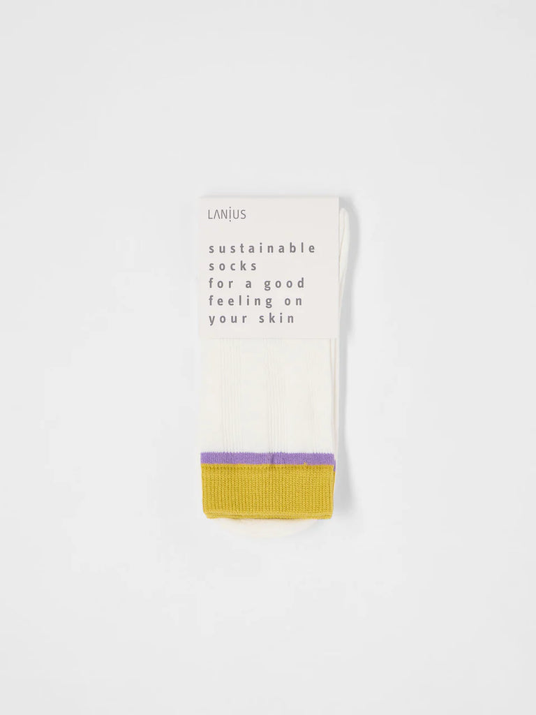 LANIUS COLOURBLOCK SOCKEN GOTS Off White / Kiwi