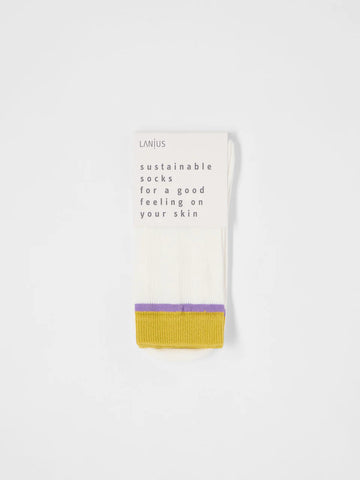 LANIUS COLOURBLOCK SOCKEN GOTS Off White / Kiwi