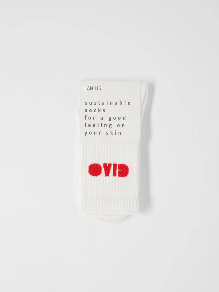 LANIUS STATEMENT SOCKEN GOTS Off White