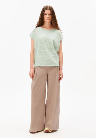 ARMEDANGELS SLUB JERSEY STRIPE T-SHIRT Oatmilk - Foam (FS26)