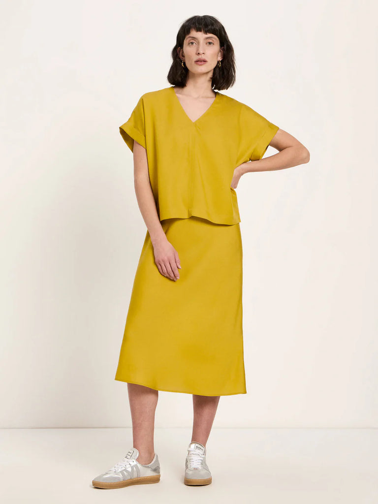 LANIUS BLUSENSHIRT AUS TENCEL Dark Kiwi