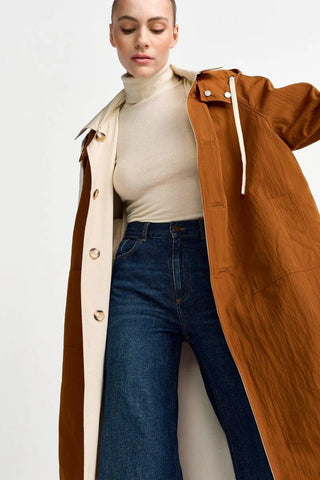 RICH&ROYAL ZWEIFARBIGER WENDEMANTEL Caffee Latte