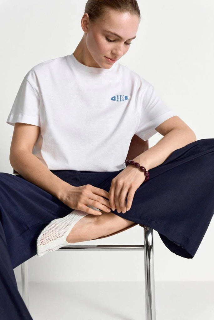 RICH&ROYAL T-SHIRT MIT STICKEREI White