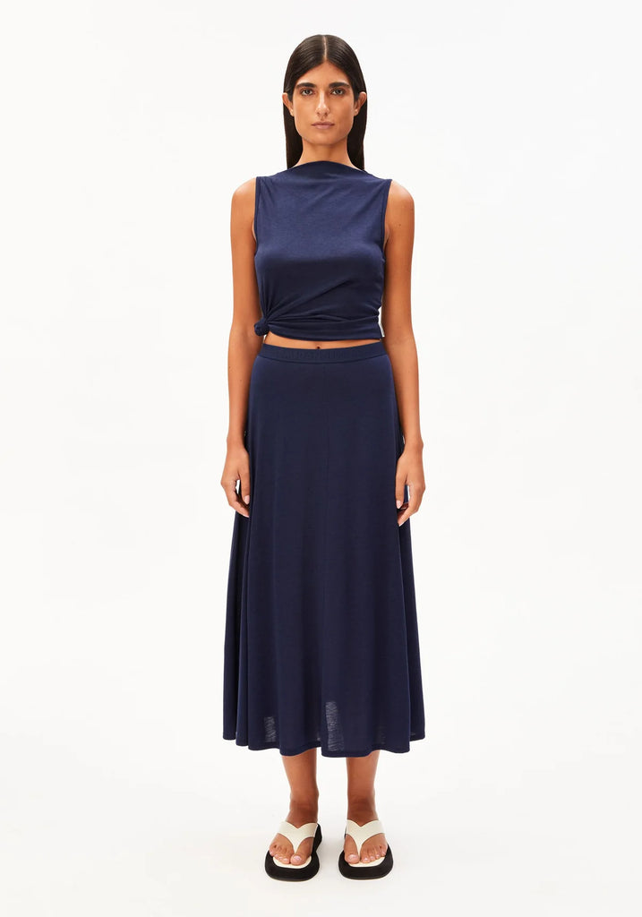 ARMEDANGELS ILEMIAA LARAA MIDI SKIRT Tinted Navy