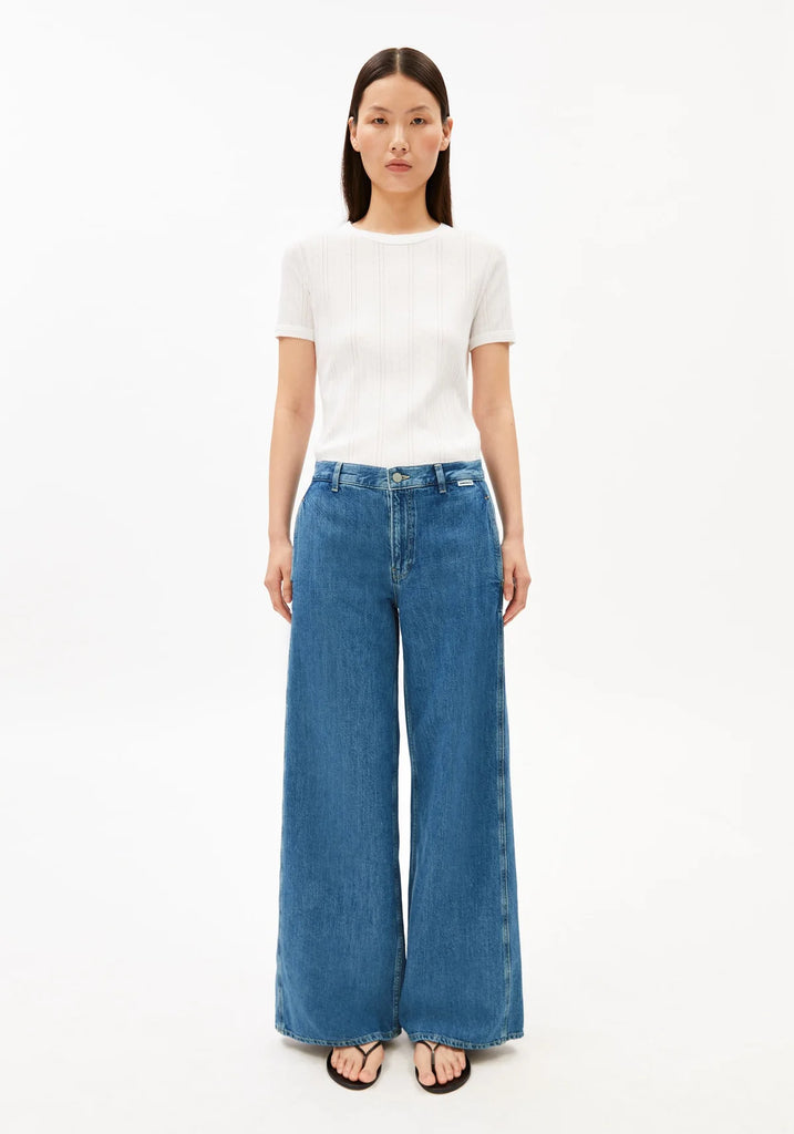 ARMEDANGELS LINEN BLEND LOOSE DENIM PANTS Sea Salt