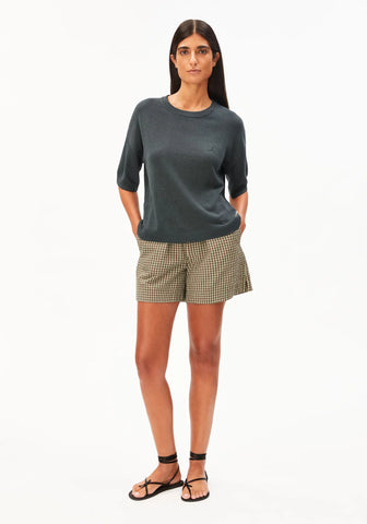 ARMEDANGELS S SL LINEN BLEND KNIT SWEATER Space Steel