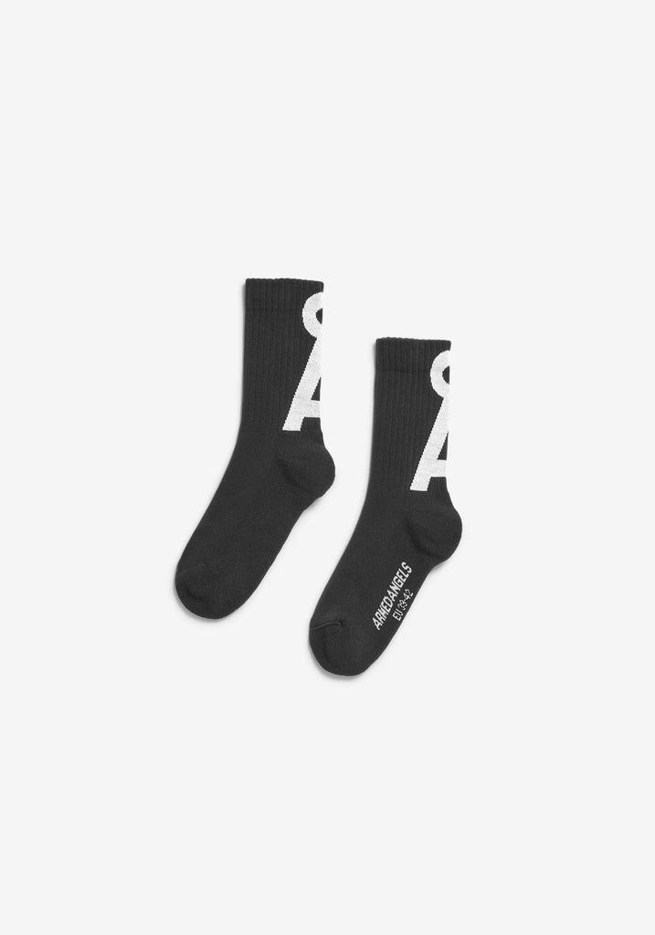 ARMEDANGELS SAAMUS SHORT SOCKEN Black - White