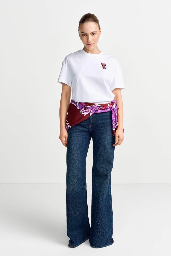 RICH&ROYAL WEISSES T-SHIRT MIT STRASSDETAILS  White