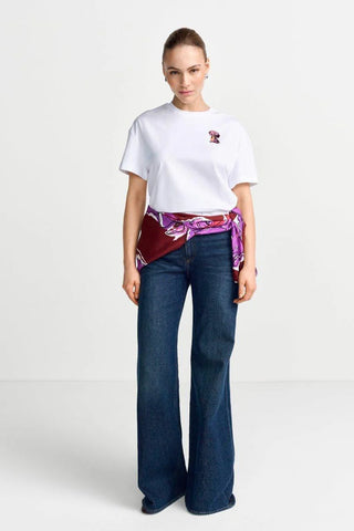 RICH&ROYAL WEISSES T-SHIRT MIT STRASSDETAILS  White