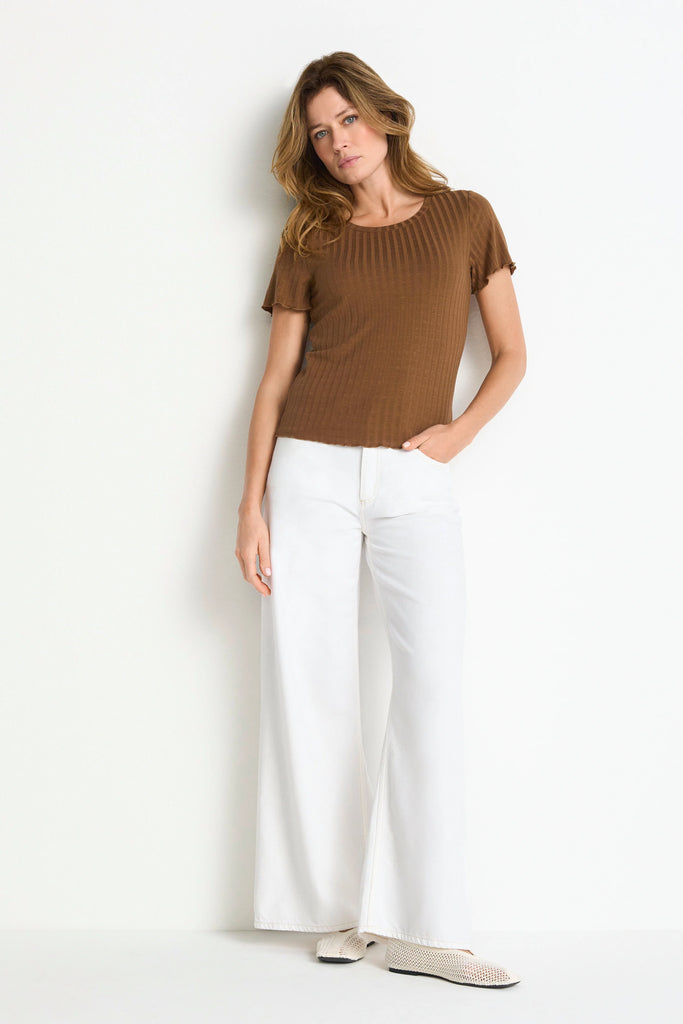 RICH&ROYAL FIGURBETONTES RIPPSHIRT Coconut Bark