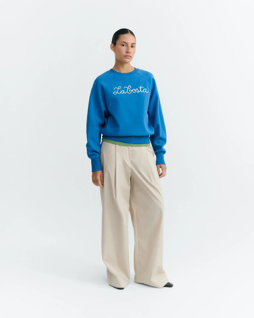 THINKING MU LA COSTA LIGHT COBALT BONNIE SWEATSHIRT