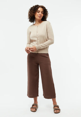 GIVN BERLIN Culotte GBFAY aus Leinen - Chocolate Brown (Linen)